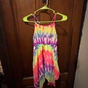 The Children's Place Cream Dress with Pink and Orange Trim